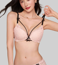 3D Push-Up Lace Wireless Bra Set