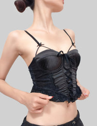 French Court-Style Satin Corset Bra