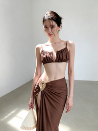 Bikini & Slit Maxi Skirt 3-Piece Set