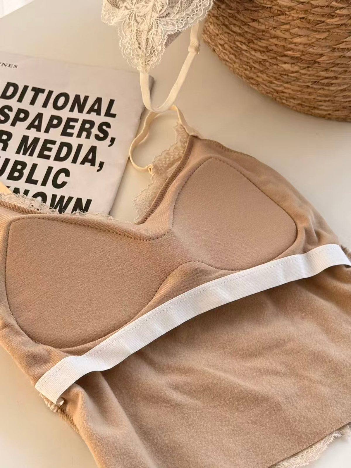 French Lace V-Neck Brushed Camisole