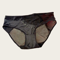 Satin Mesh Low-Rise Rhinestone Panties
