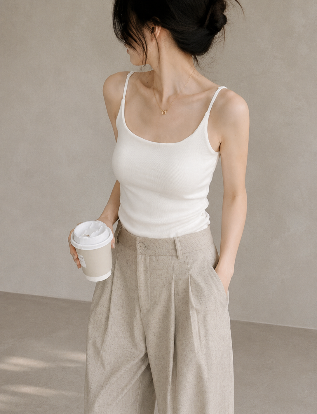 Lace Back Cami with Built-In Bra
