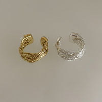 Vintage European and American Style Metal Woven Minimalist Open Ring