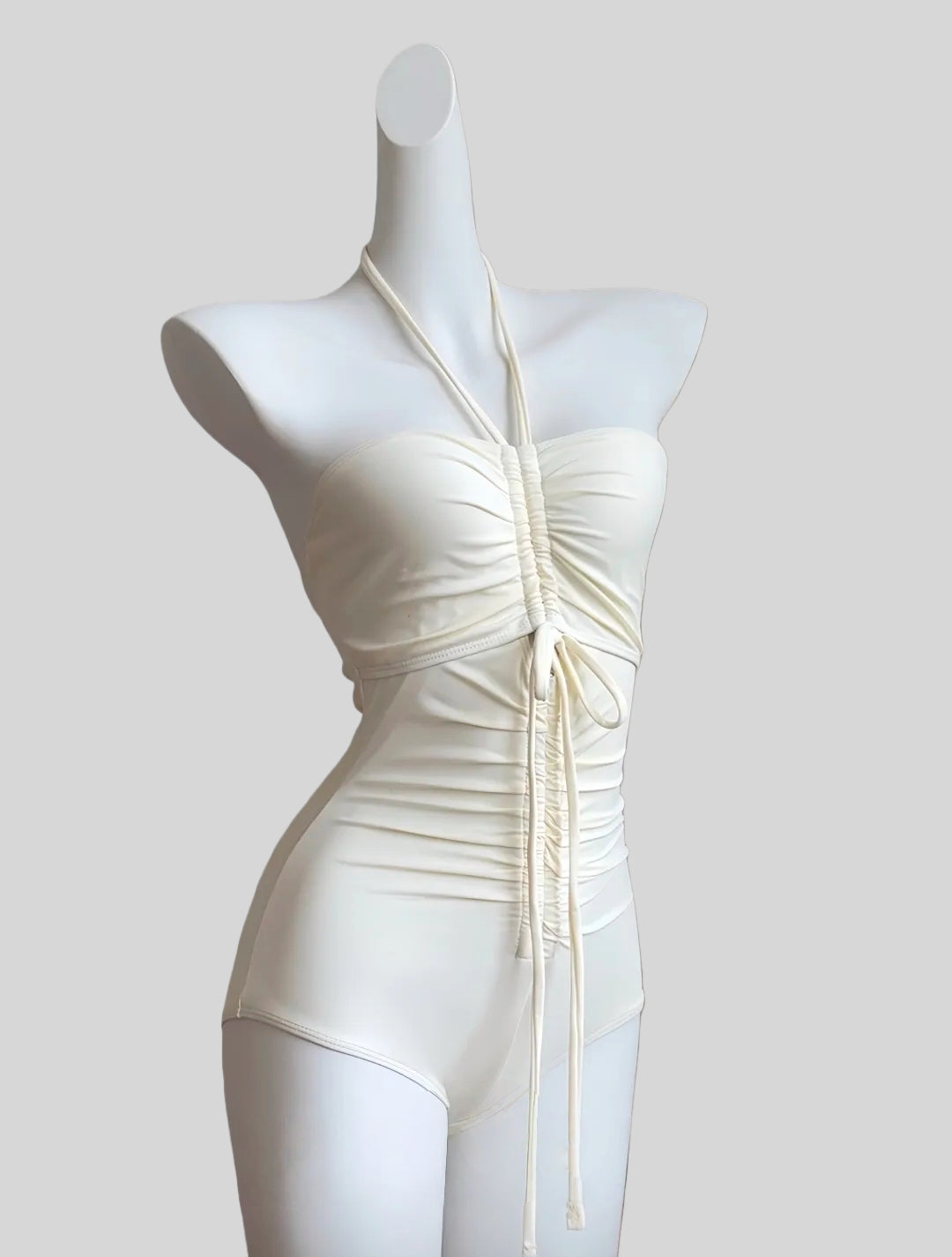 Strapless Halter One-Piece Swimsuit + Wide-Leg Pants Set