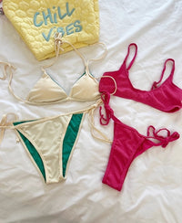 Thai-Style Instagram-Inspired Contrast Bikini 4-Piece Set