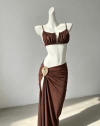 Bikini & Slit Maxi Skirt 3-Piece Set
