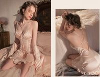 Silk Lace Skin-friendly Nightdress + Robe Set