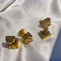 Ultra-delicate hollow abstract stud earrings