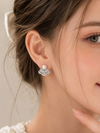 Vintage Pearl Fan Earrings