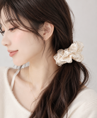 Luxury Korean-Inspired Silk Satin Rhinestone Scrunchie