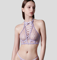 Pure Allure Halter Sheer Lace Lingerie (Panties Not Included)