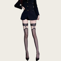 Lace Garter Belt with Black Stockings