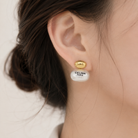 Brushed Silver Stud Earrings