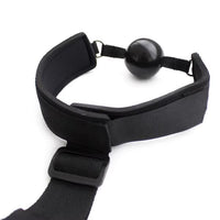 Bondage-style Reverse Handcuffs with Ball Gag
