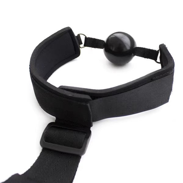 Bondage-style Reverse Handcuffs with Ball Gag