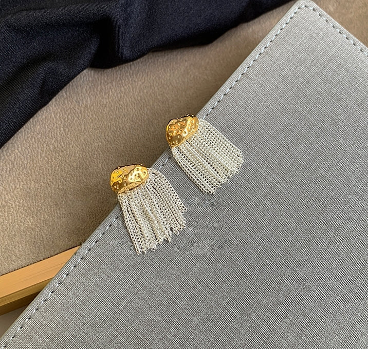 Irregular Tassel Earrings with 925 Hypoallergenic Posts