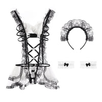 Sexy Lace Cut-Out Maid Outfit (with Stockings)