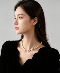 Korean-Inspired Luxury Butterfly Pearl Necklace
