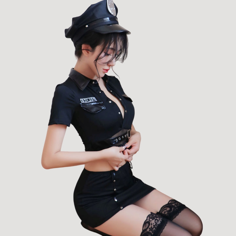 Sexy Bodycon Police Costume Set (Includes Pantyhose)