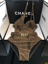 Black &amp; Gold Luxe One-Shoulder Swimsuit