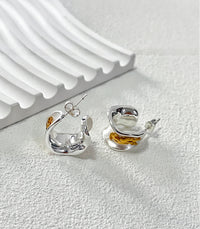 Irregular Letter 925 Silver Stud Earrings