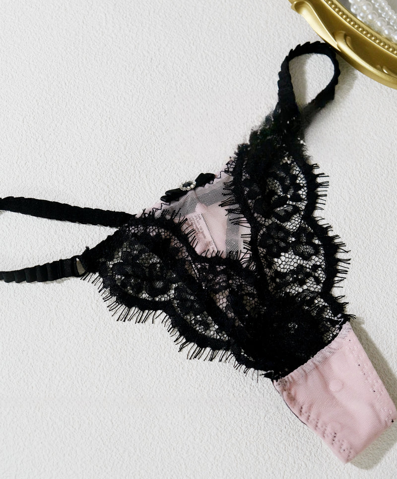 French Eyelash Lace Thong