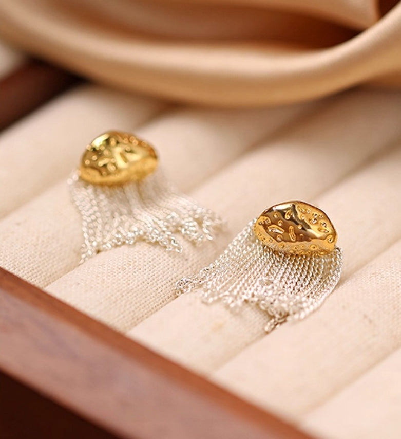 Irregular Tassel Earrings with 925 Hypoallergenic Posts