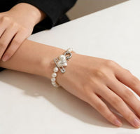 Classic Saturn pearl heart bracelet