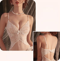 Pearl Open-Crotch Lace One-Piece Lingerie