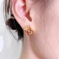 Ultra-delicate hollow abstract stud earrings