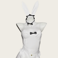 PU Maid Bunny Girl Lingerie Bodysuit (with Fishnet Stockings)