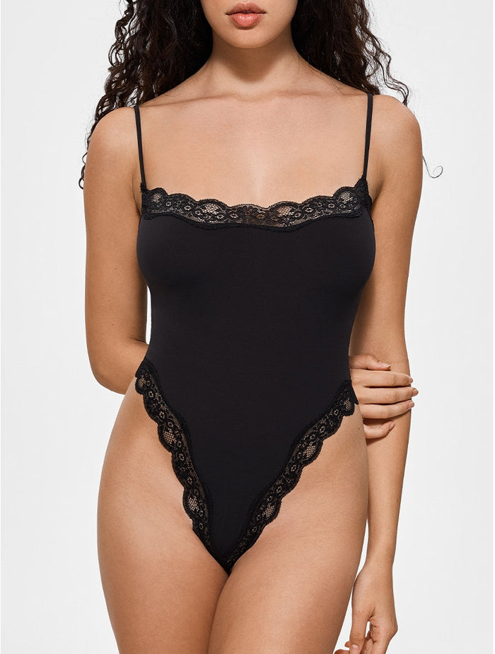 Kardashian-Inspired Slim-Fit Lace Bodysuit