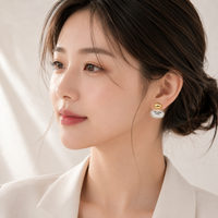Brushed Silver Stud Earrings