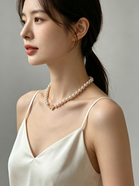 Korean-Inspired Floral Pearl Necklace