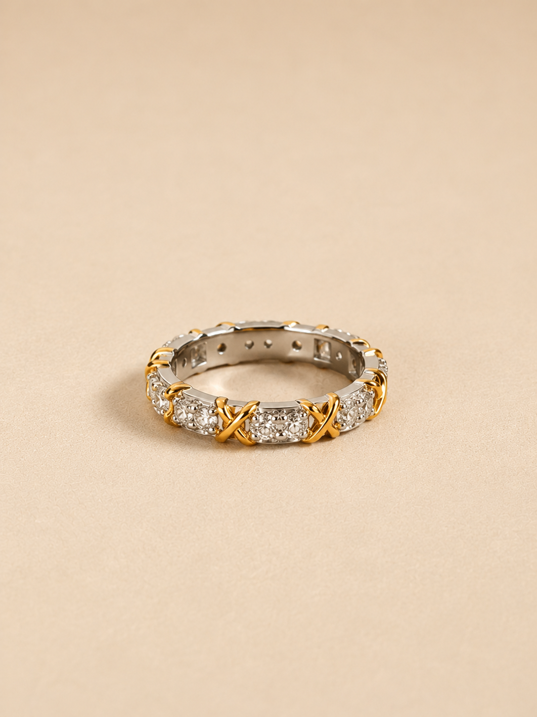 Two-Tone Crystal Eternity Ring