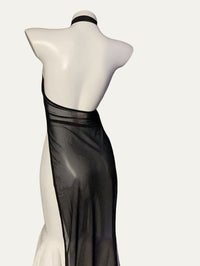 Sheer Mesh High-Slit Vintage-Inspired Lingerie Dress（with Stockings）
