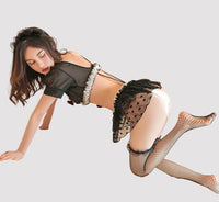 Multi-Piece Maid Lingerie Set (with Fishnet Stockings)