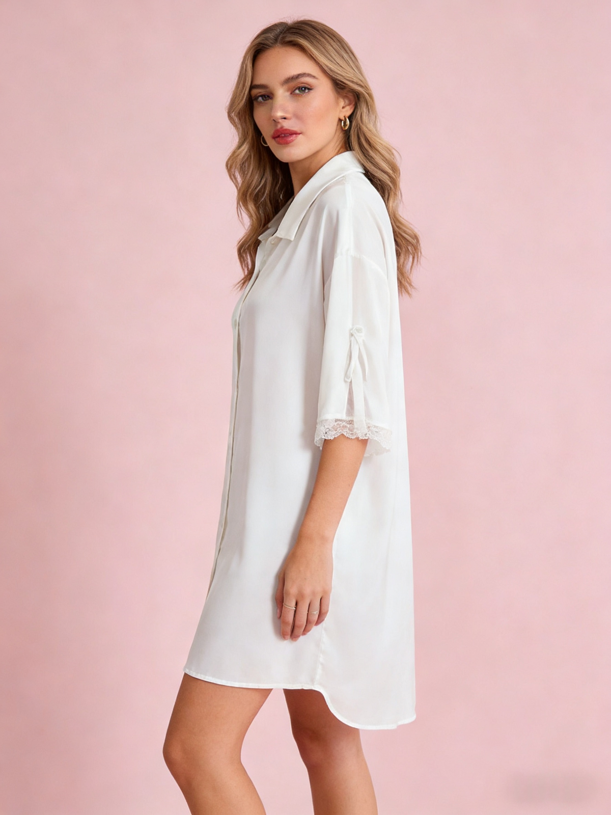 Ultra-Soft Faux Silk Shirt Nightdress