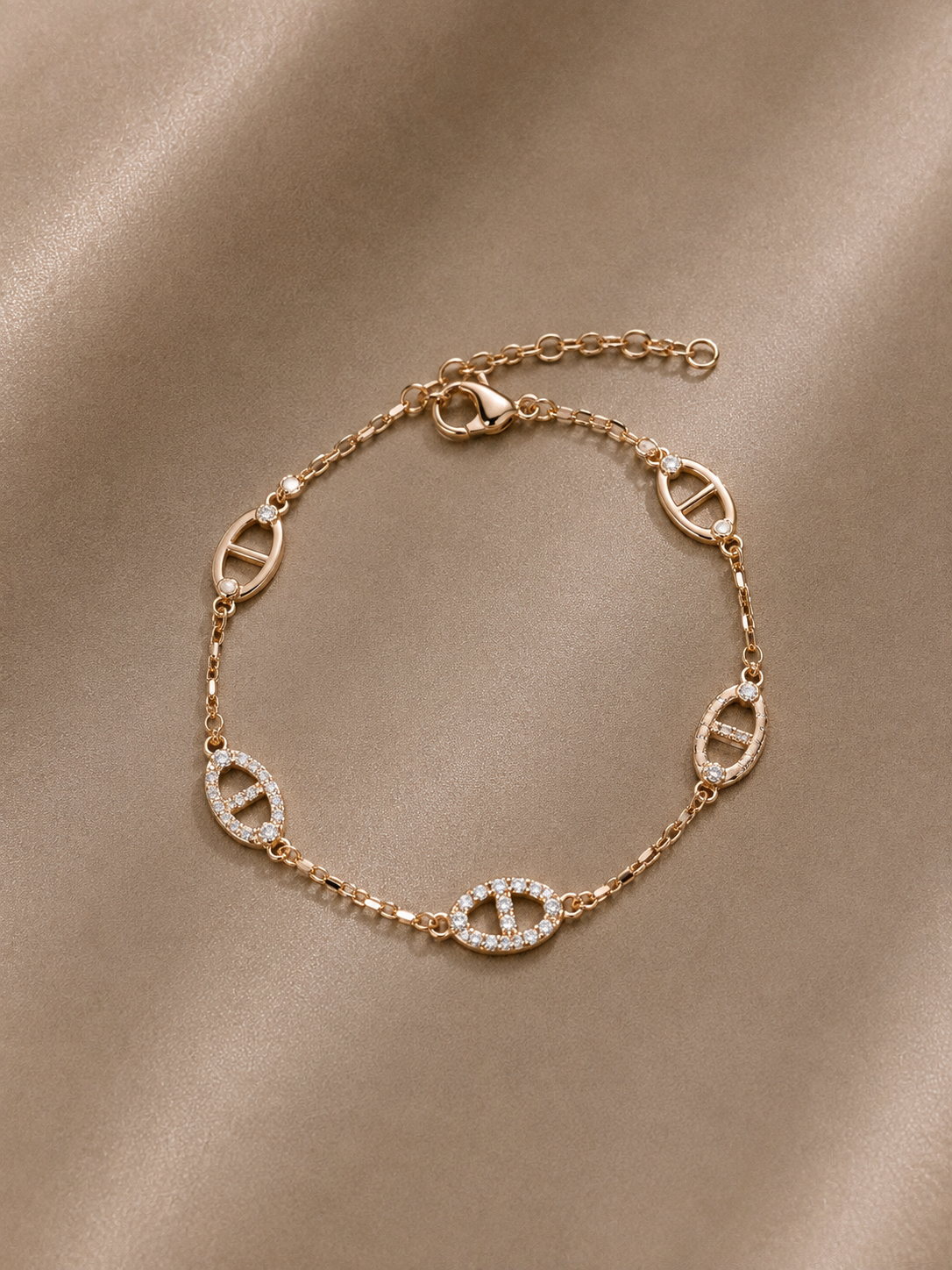 Rhinestone Pig Nose Bracelet