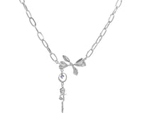 Butterfly and Rose Collarbone Necklace