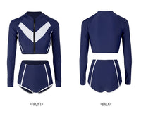 Korean-Style High-Waist Two-Piece Swimsuit with Tummy Coverage and Sun Protection