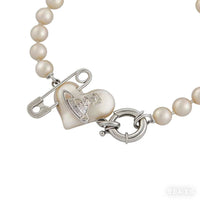 Classic Saturn pearl heart bracelet