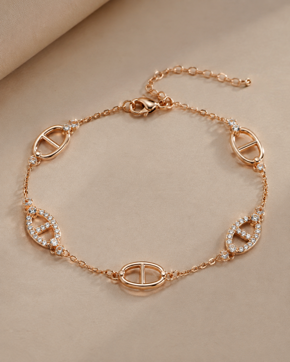 Rhinestone Pig Nose Bracelet
