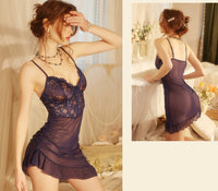 Underwired Lace Chemise with Spaghetti Straps