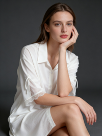 Ultra-Soft Faux Silk Shirt Nightdress