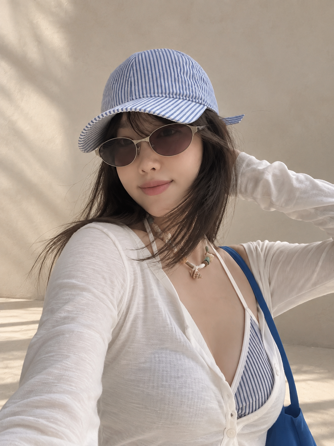 Striped Bikini &amp; Cover-Up 4-Piece Set