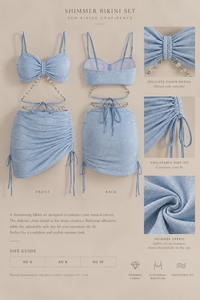 Ice Blue Shimmer Chain Bikini Set