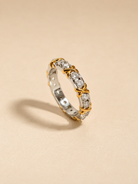 Two-Tone Crystal Eternity Ring