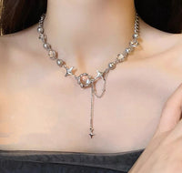 Mango Star Spliced Crystal Sweet Cool Clavicle Chain