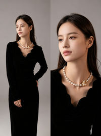 Korean-Inspired Luxury Butterfly Pearl Necklace